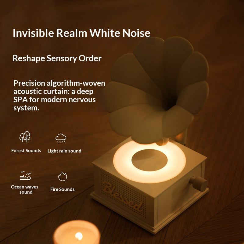 CYKE Retro Gramophone Bluetooth-compatible Speaker 7 Color Mood Light White Noise Machine TF Card Support
