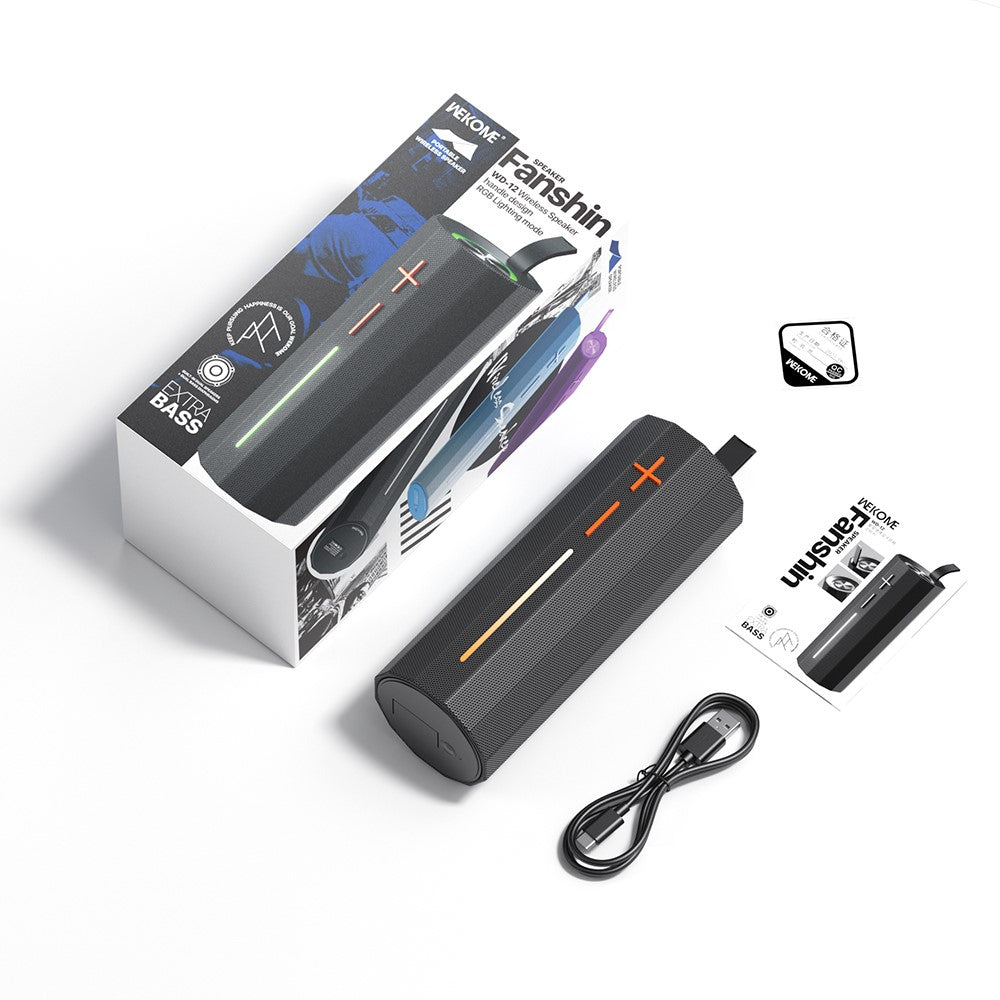 WEKOME WD-12 Fanshin Portable Wireless Speaker Dual Bass Diaphragm RGB Light TWS Stereo Speaker