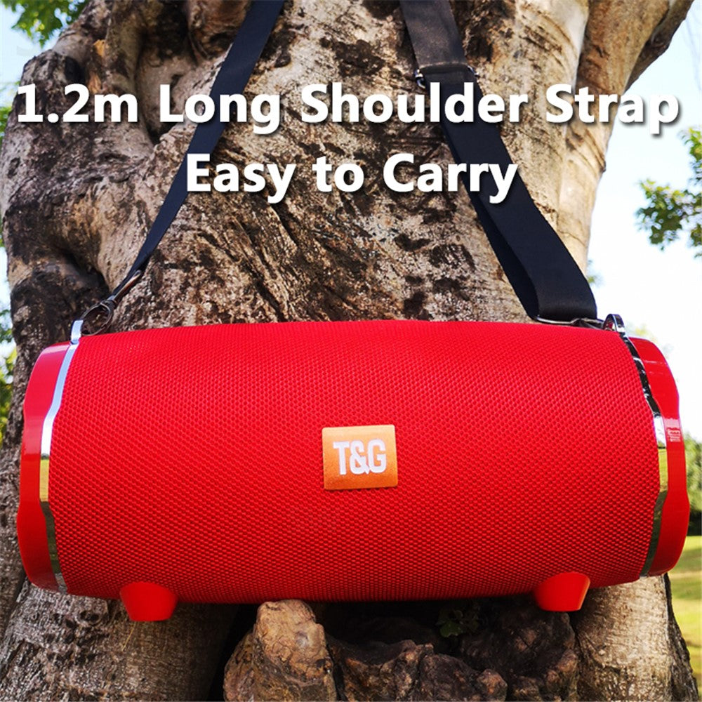 T&G TG187 Wireless Bluetooth-compatible Speaker Waterproof FM TF Stereo Subwoofer with Shoulder Strap (CE Certificated)