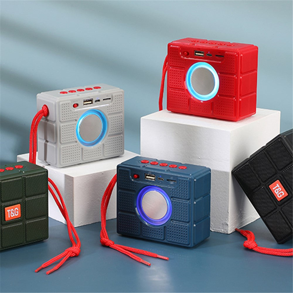 T&G TG311 Portable Bluetooth-compatible Speaker TF Card U-Disk FM Outdoor Waterproof Wireless Subwoofer with LED Light (CE Certificated)