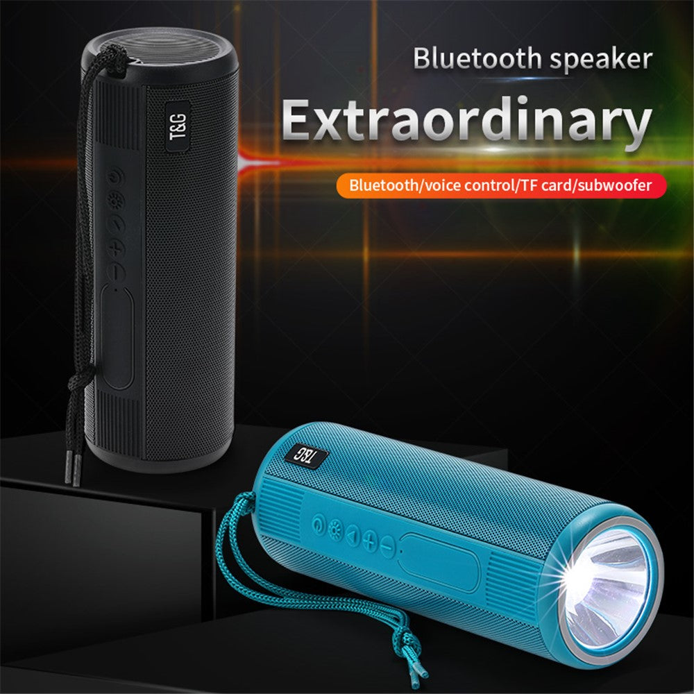 T&G TG635 Bluetooth-compatible Music Subwoofer Waterproof Portable Outdoor Wireless Speaker with LED Flashlight Support TF Card FM Radio Aux Input (CE)