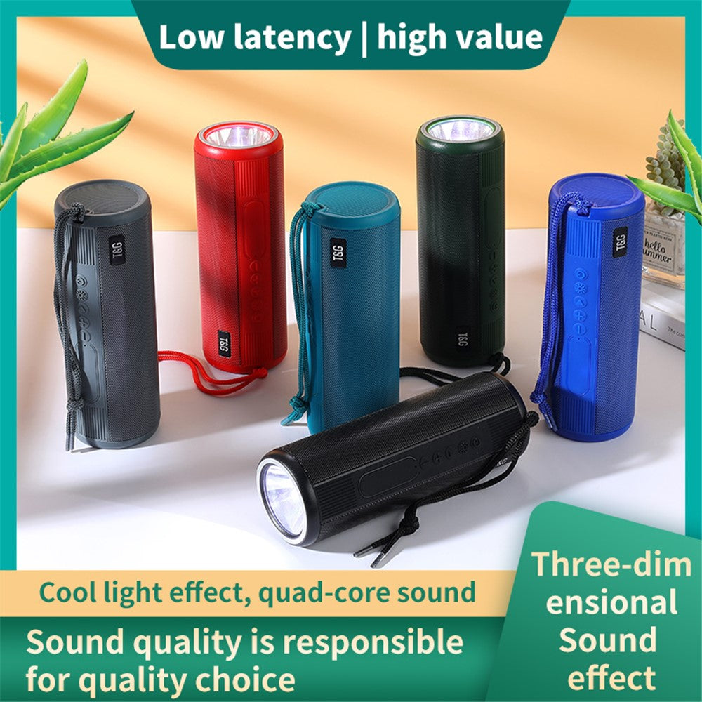 T&G TG635 Bluetooth-compatible Music Subwoofer Waterproof Portable Outdoor Wireless Speaker with LED Flashlight Support TF Card FM Radio Aux Input (CE)