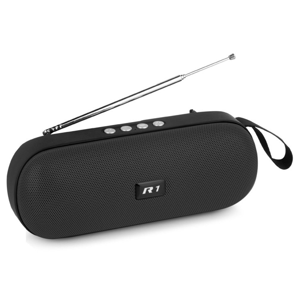 R1 FM-radio, bærbar højttaler, TWS, Bluetooth-kompatibel, baslyd-subwoofer