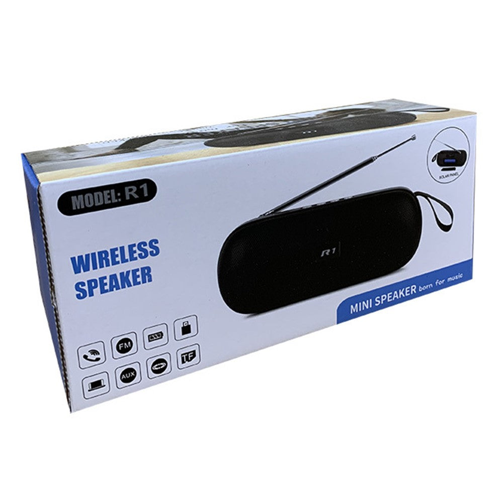 R1 FM-radio, bærbar højttaler, TWS, Bluetooth-kompatibel, baslyd-subwoofer