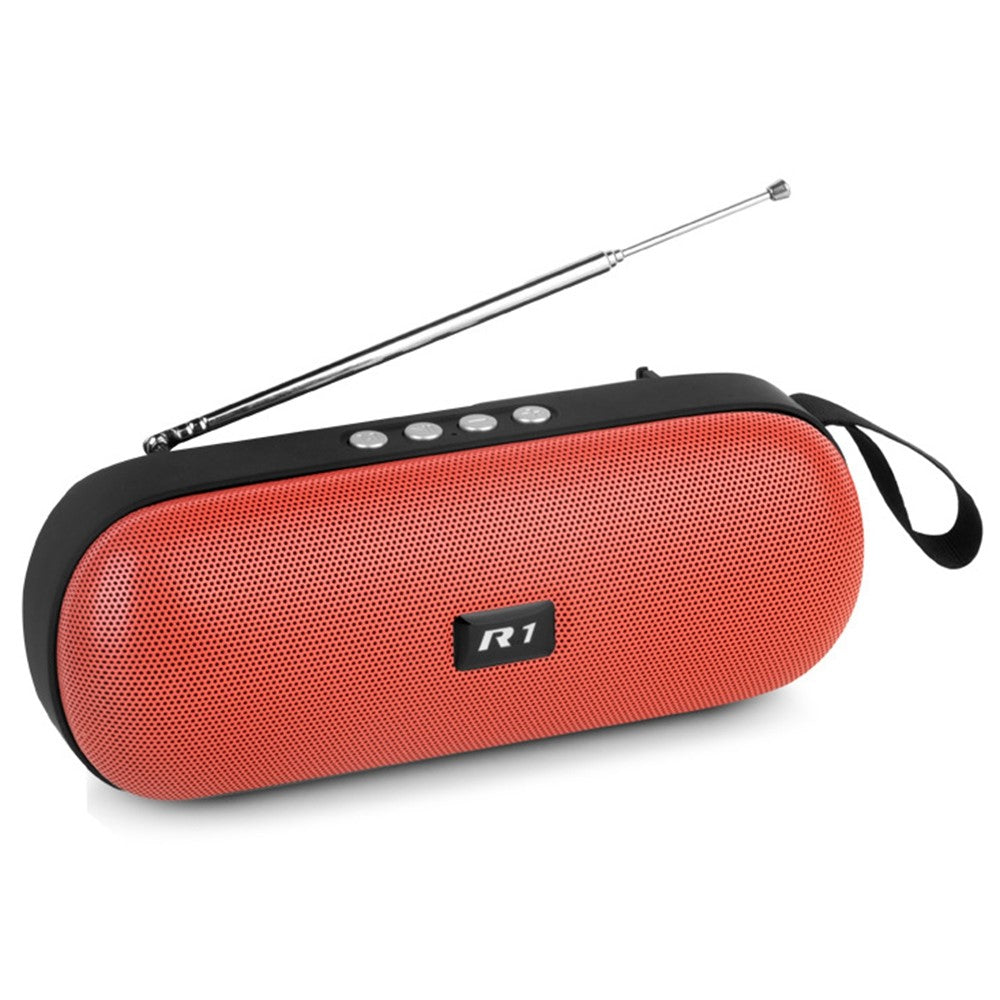 R1 FM-radio, bærbar højttaler, TWS, Bluetooth-kompatibel, baslyd-subwoofer