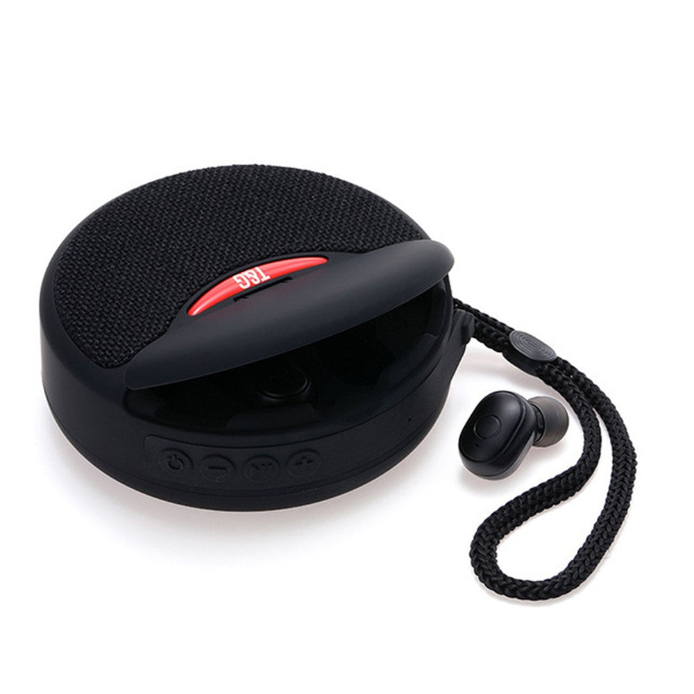 TG808 2-in-1 TWS Wireless Speaker Bluetooth-compatible Earphone Stereo Sound Subwoofer Supports Hands-free Call / TF Card Playback / FM