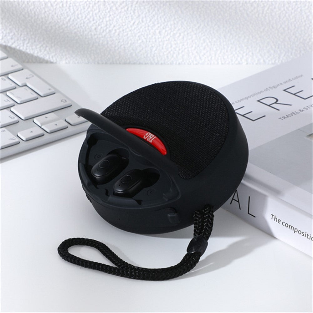 TG808 2-in-1 TWS Wireless Speaker Bluetooth-compatible Earphone Stereo Sound Subwoofer Supports Hands-free Call / TF Card Playback / FM