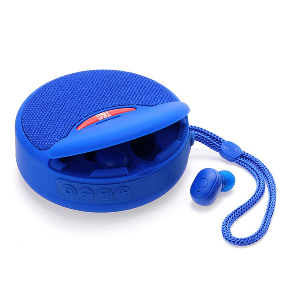 TG808 2-in-1 TWS Wireless Speaker Bluetooth-compatible Earphone Stereo Sound Subwoofer Supports Hands-free Call / TF Card Playback / FM
