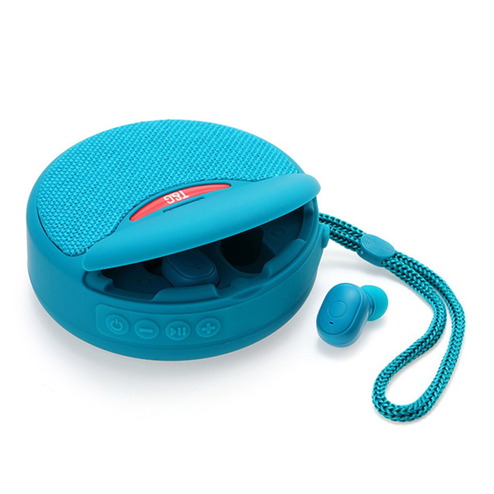 TG808 2-in-1 TWS Wireless Speaker Bluetooth-compatible Earphone Stereo Sound Subwoofer Supports Hands-free Call / TF Card Playback / FM
