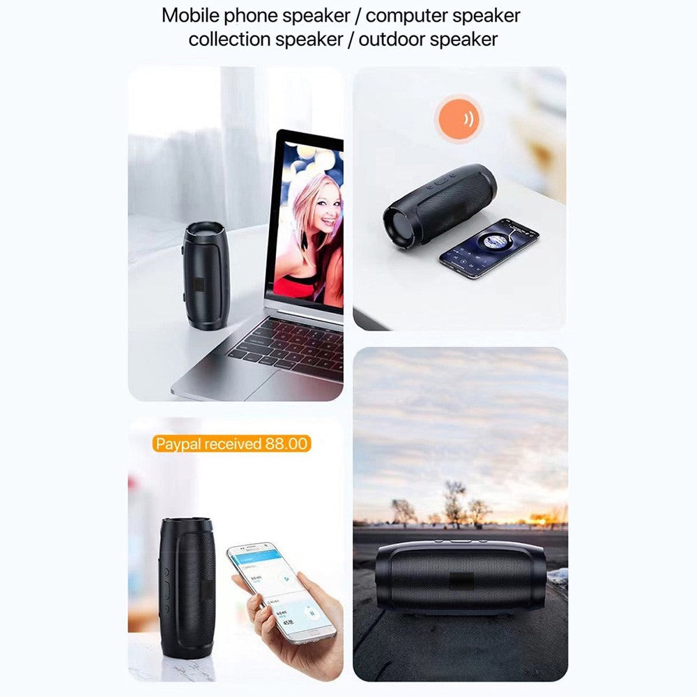 J016 Portable Outdoor Rechargeable Bluetooth-compatible Speaker Wireless Music Subwoofer Support TF Card / U-Disk Playback