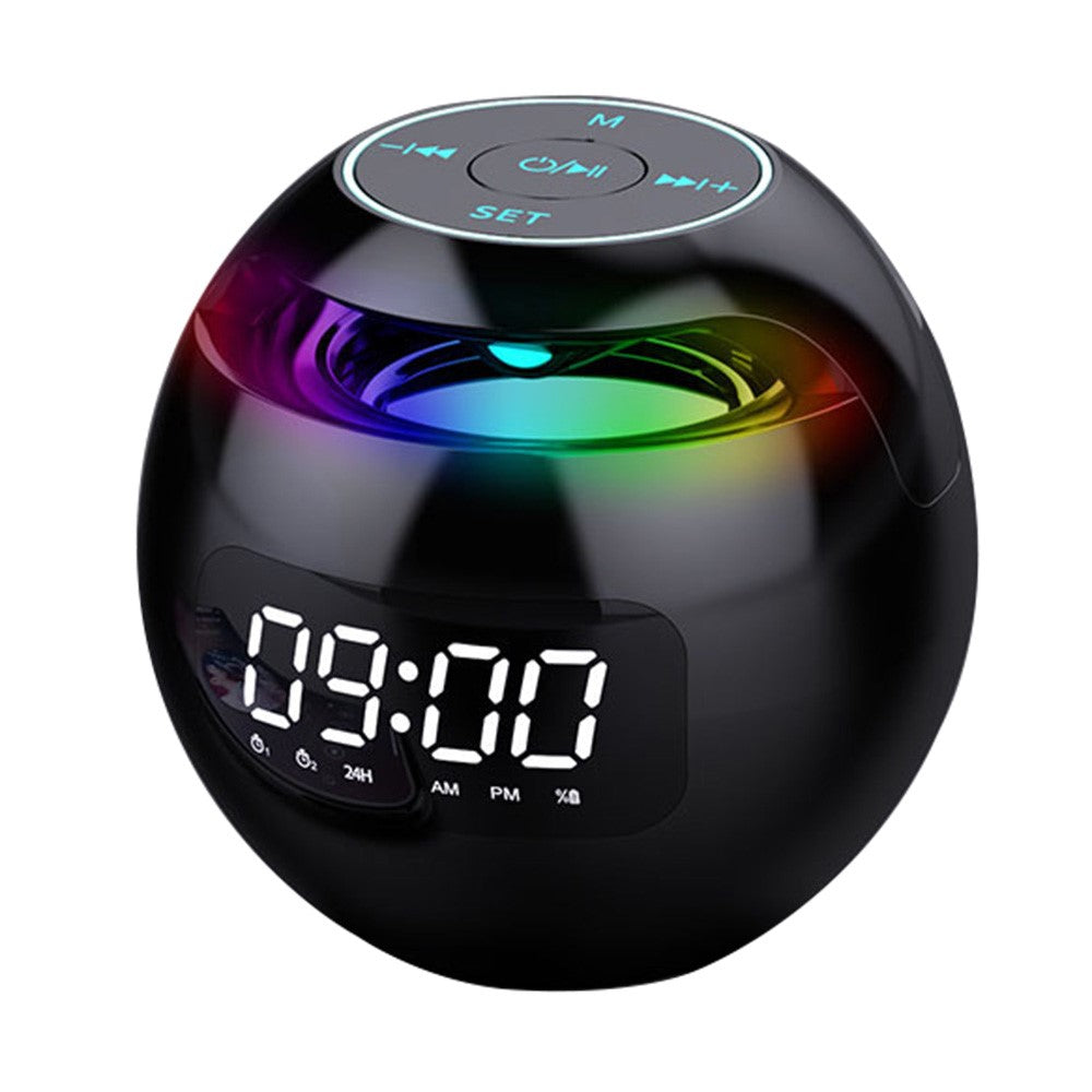 G-90Q Bærbar Trådløs Bluetooth-kompatibel Højttaler, Kugleformet Vækkeur FM-radio Smart Subwoofer (Engelsk / Sensing Version)