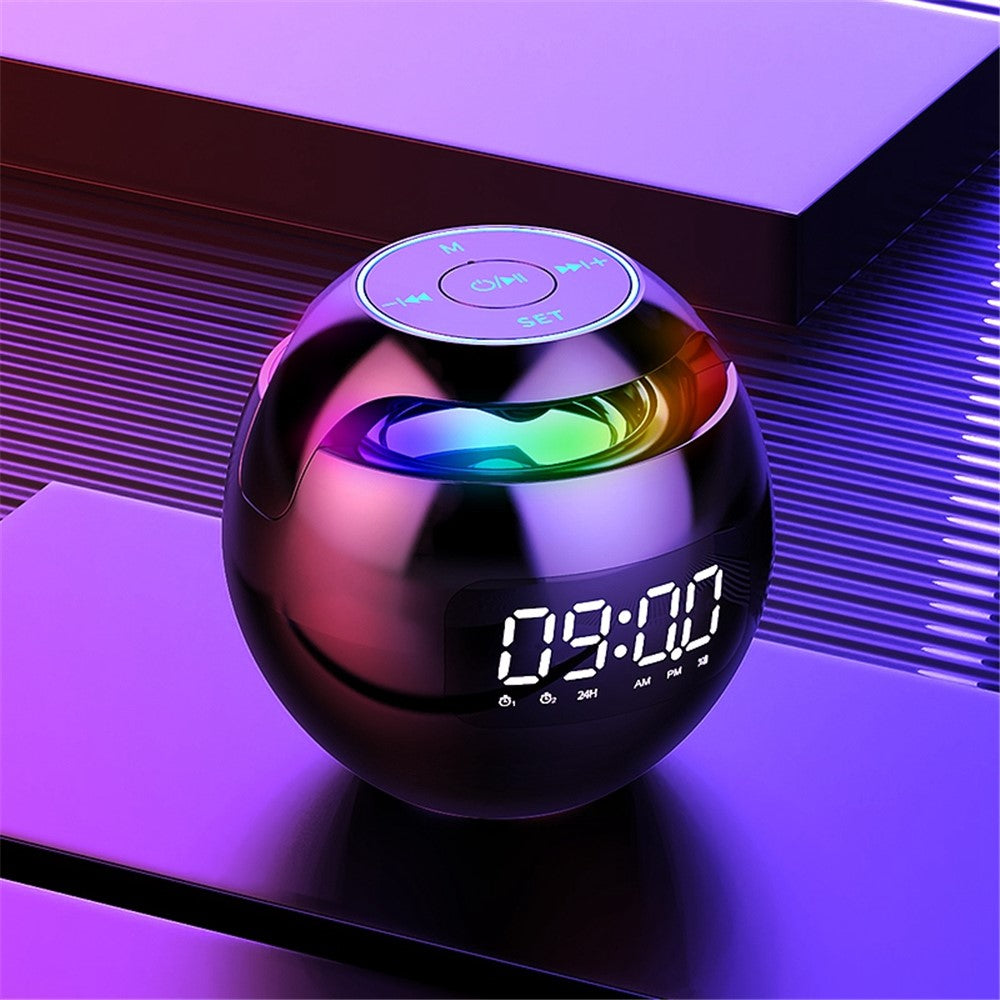 G-90Q Bærbar Trådløs Bluetooth-kompatibel Højttaler, Kugleformet Vækkeur FM-radio Smart Subwoofer (Engelsk / Sensing Version)