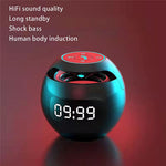 G-90Q Bærbar Trådløs Bluetooth-kompatibel Højttaler, Kugleformet Vækkeur FM-radio Smart Subwoofer (Engelsk / Sensing Version)