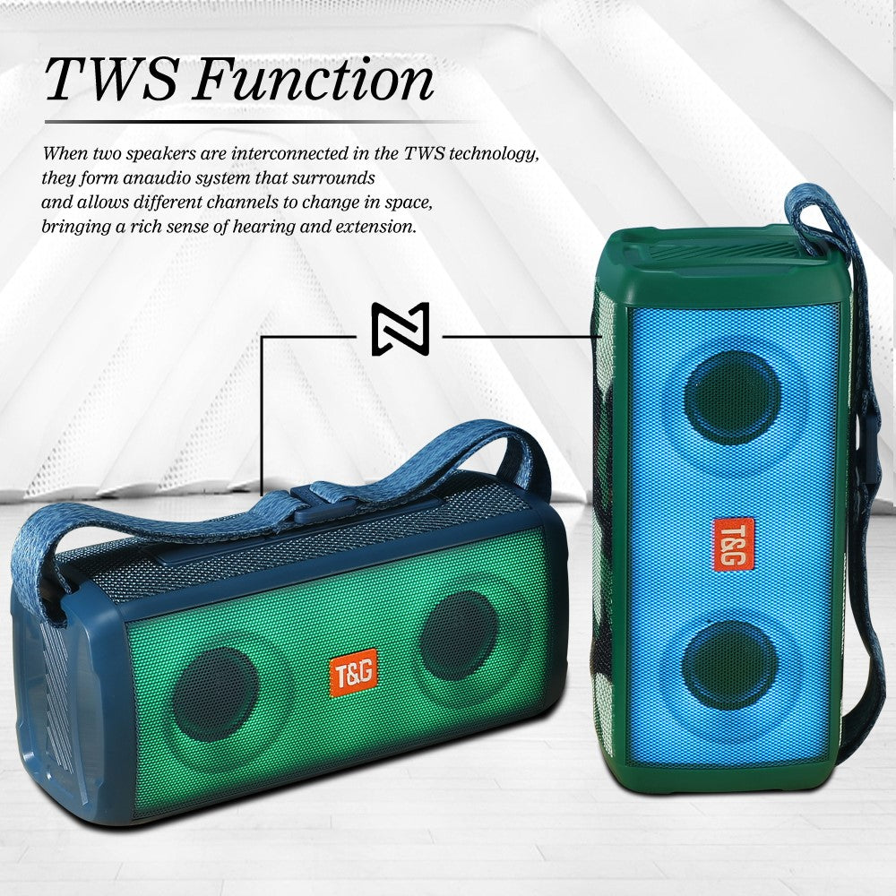 T&G TG345 Portable Rechargeable Bluetooth-compatible Speaker Outdoor Breathing Light Wireless Stereo Subwoofer