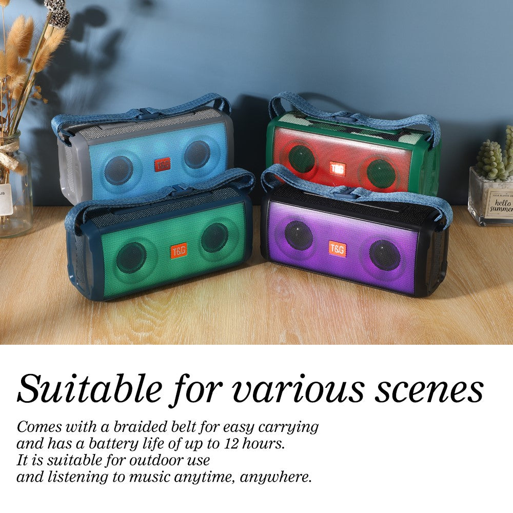 T&G TG345 Portable Rechargeable Bluetooth-compatible Speaker Outdoor Breathing Light Wireless Stereo Subwoofer