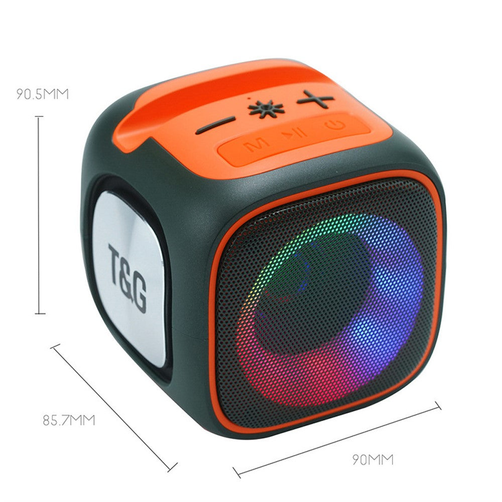 T&G TG359 Mini Rechargeable Bluetooth-compatible Speaker Portable Outdoor Wireless Stereo Subwoofer with Breathing Light