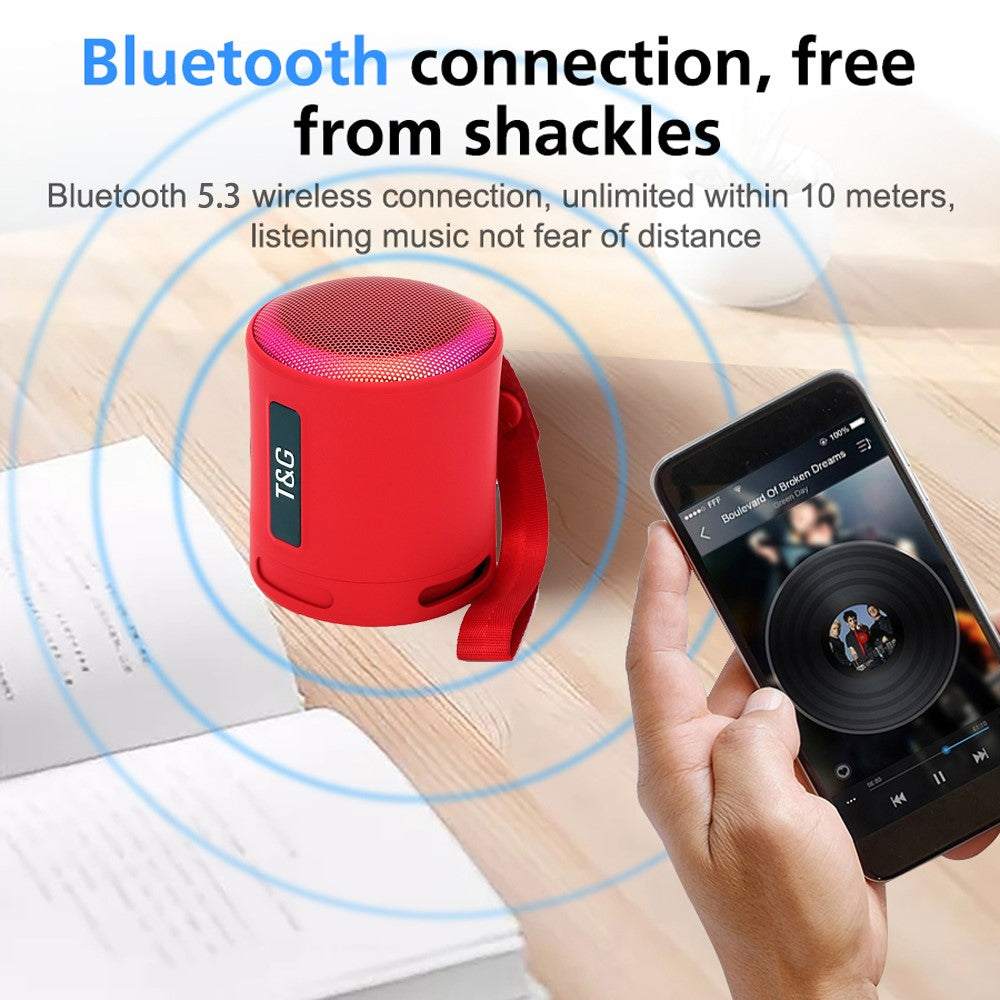 T&G TG373 LED Breathing Light Portable Bluetooth-compatible Speaker Outdoor Wireless Stereo Subwoofer