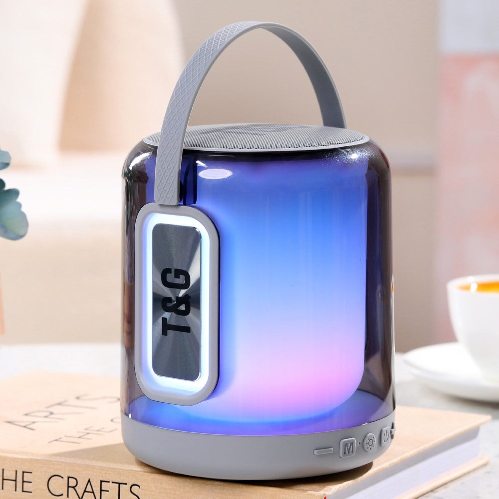 T&G TG376 RGB LED Vejrtrækningslys Genopladelig Bluetooth-kompatibel Højttaler Bærbar Trådløs Stereo Subwoofer