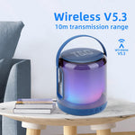 T&G TG376 RGB LED Vejrtrækningslys Genopladelig Bluetooth-kompatibel Højttaler Bærbar Trådløs Stereo Subwoofer