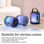 T&G TG376 RGB LED Vejrtrækningslys Genopladelig Bluetooth-kompatibel Højttaler Bærbar Trådløs Stereo Subwoofer