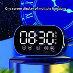 s15 Mirror Bluetooth-kompatibel 5.0-högtalare Bas Stereo Subwoofer LED Digital Dubbla Väckarklockor med FM-radio Externt TF-kort