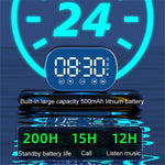 s15 Mirror Bluetooth-kompatibel 5.0-högtalare Bas Stereo Subwoofer LED Digital Dubbla Väckarklockor med FM-radio Externt TF-kort