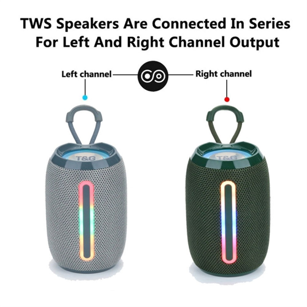 T&G TG653 TWS Bærbar Bluetooth-kompatibel Højttaler LED Lys Udendørs Trådløs Stereo Subwoofer