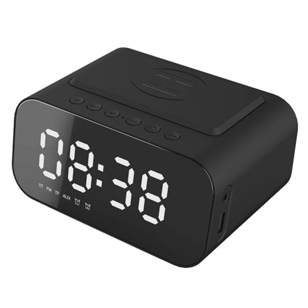 BT510 Rechargeable Bluetooth-compatible Speaker Music Loudspeaker LED Digital Alarm Clock Phone Wireless Charger