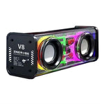 V8 Transparent Mecha Musikhøjttaler Bluetooth-kompatibel 5.0 Trådløs Subwoofer med RGB-lys