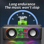 V8 Transparent Mecha Musikhøjttaler Bluetooth-kompatibel 5.0 Trådløs Subwoofer med RGB-lys