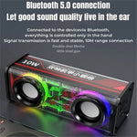 V8 Transparent Mecha Musikhøjttaler Bluetooth-kompatibel 5.0 Trådløs Subwoofer med RGB-lys