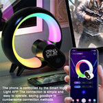 RGBW Atmosphere Light APP Remote Control Bluetooth-compatible Speaker Digital Alarm Clock White Noise Music Player