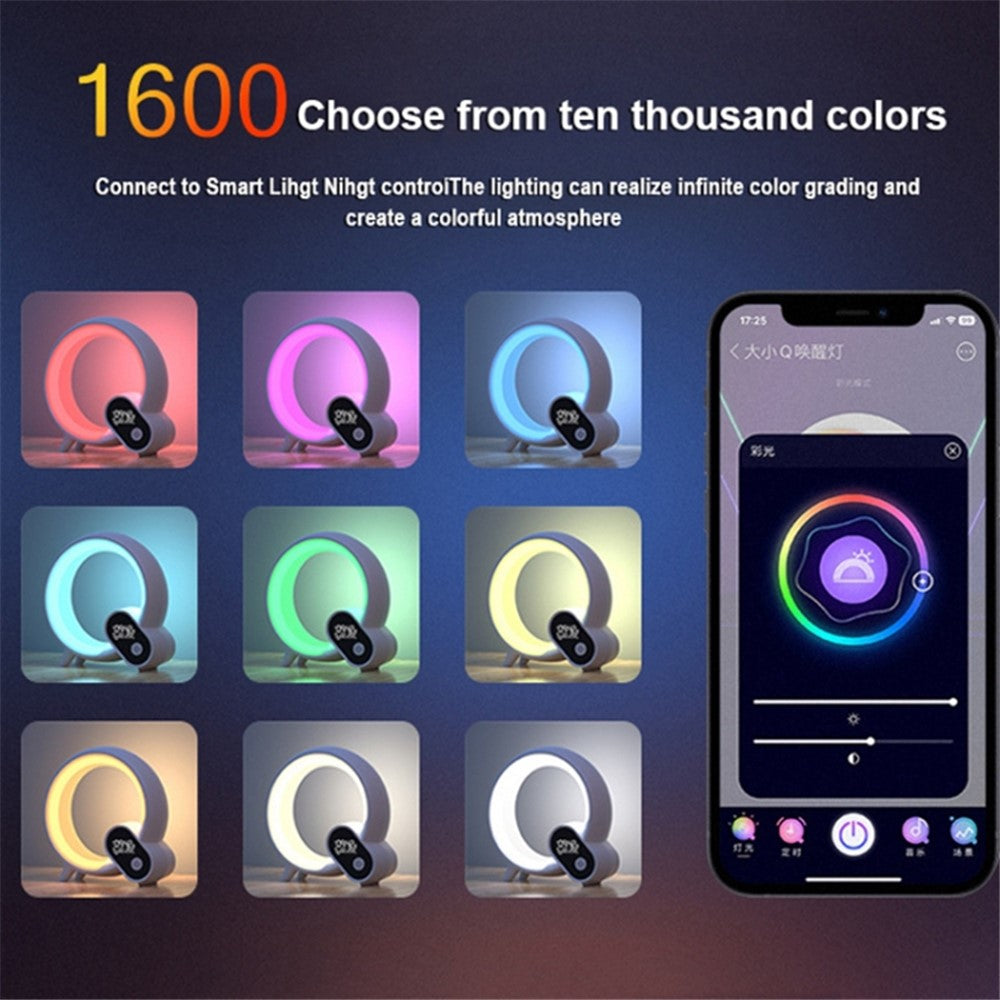 RGBW Atmosphere Light APP Remote Control Bluetooth-compatible Speaker Digital Alarm Clock White Noise Music Player