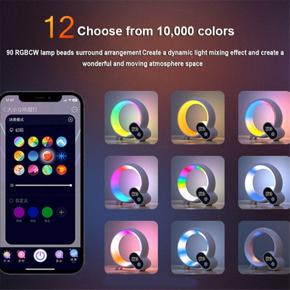 RGBW Atmosphere Light APP Remote Control Bluetooth-compatible Speaker Digital Alarm Clock White Noise Music Player
