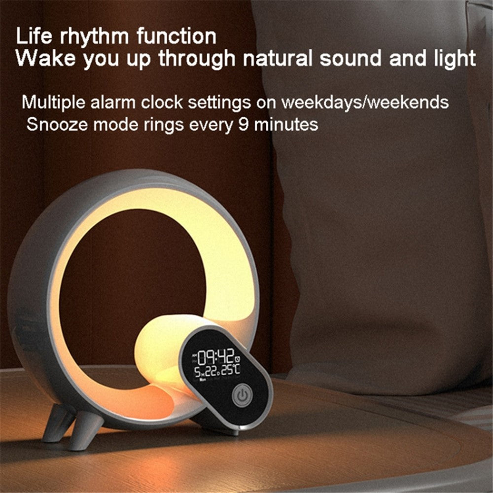 RGBW Atmosphere Light APP Remote Control Bluetooth-compatible Speaker Digital Alarm Clock White Noise Music Player