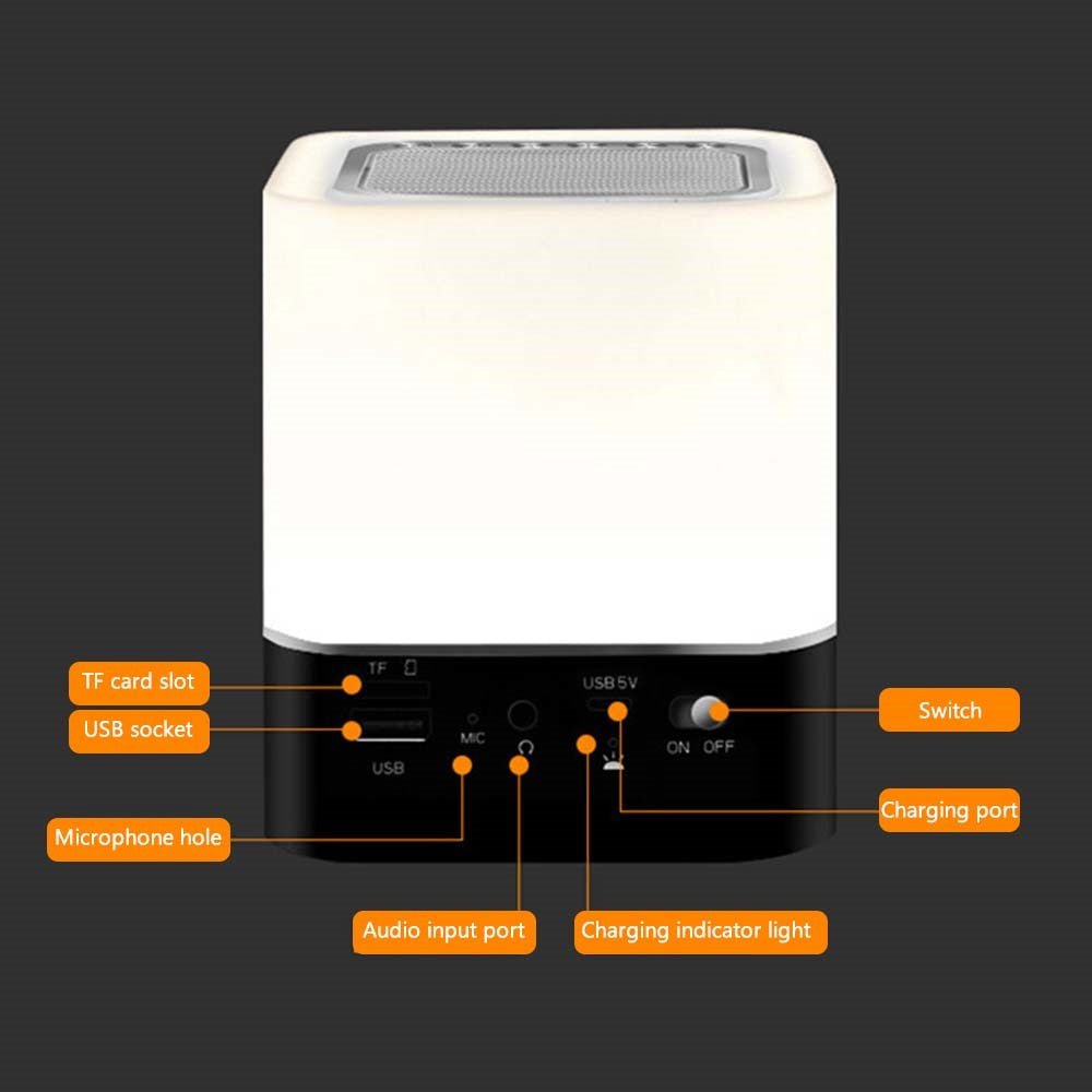 Bluetooth-compatible Audio Speaker HiFi Portable Mini Speaker Subwoofer Supports Touch Control Lights / TF Card