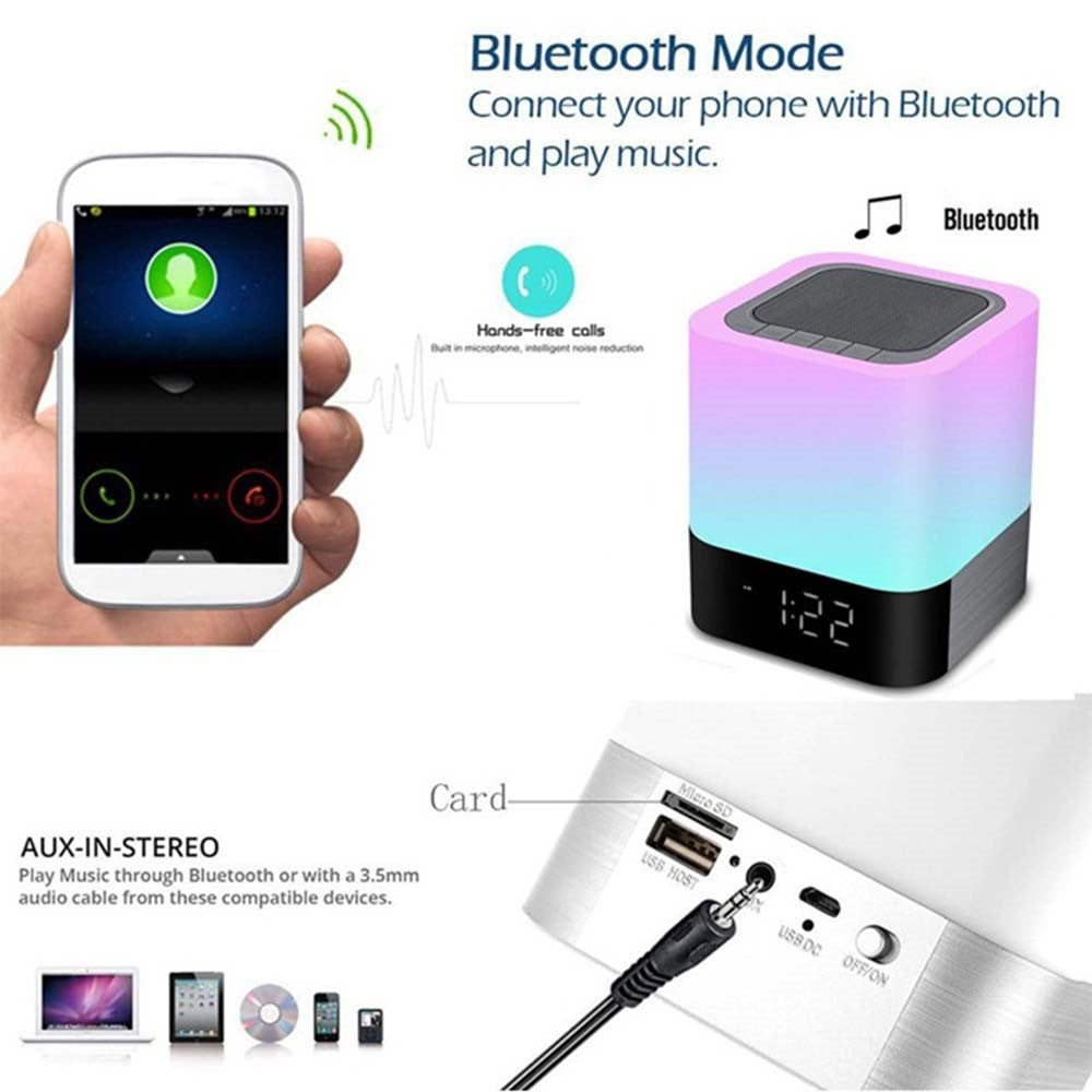 Bluetooth-compatible Audio Speaker HiFi Portable Mini Speaker Subwoofer Supports Touch Control Lights / TF Card