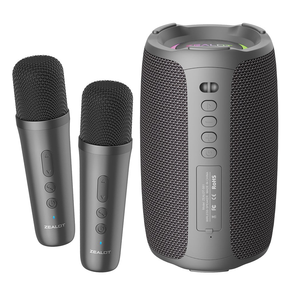ZEALOT S61 Bluetooth-kompatibel højttaler Vandtæt udendørs baslyd højttaler med 2 mikrofoner