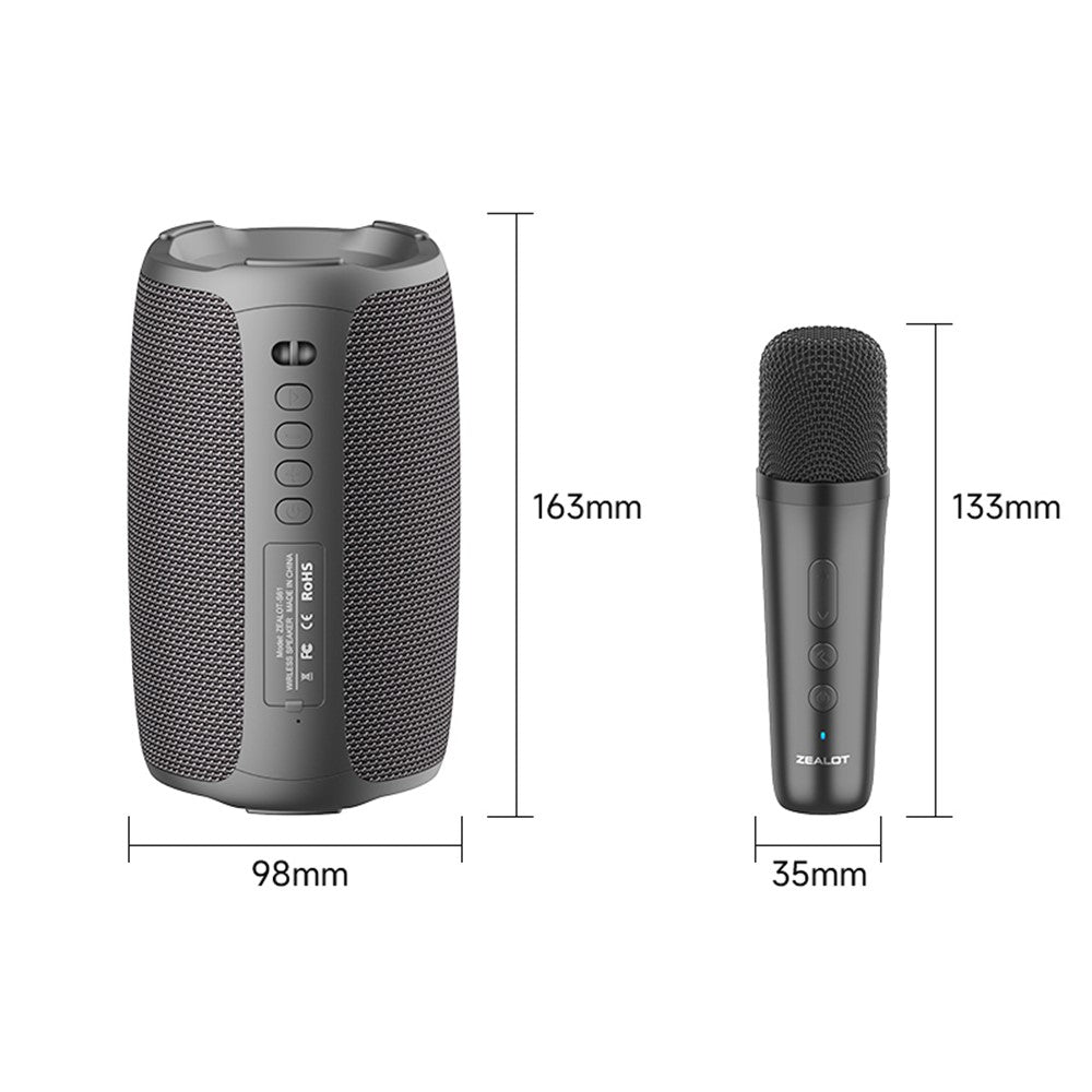 ZEALOT S61 Bluetooth-kompatibel højttaler Vandtæt udendørs baslyd højttaler med 2 mikrofoner
