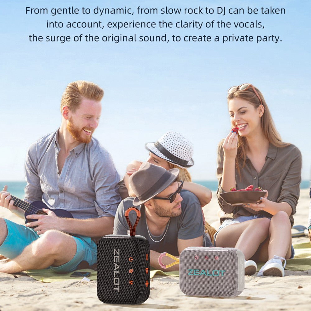 ZEALOT S75 Bærbar Bluetooth-kompatibel Højttaler IPX6 Vandtæt Ægte Trådløs Stereo Subwoofer
