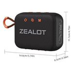 ZEALOT S75 Bærbar Bluetooth-kompatibel Højttaler IPX6 Vandtæt Ægte Trådløs Stereo Subwoofer