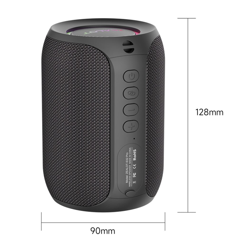 ZEALOT S32PRO 15W High Power Bluetooth-compatible Speaker HiFi Sound Wireless Subwoofer (CE Certified)