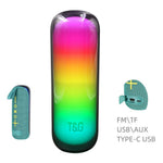 T&G TG-384 Mini Bærbar Bluetooth-kompatibel Højttaler RGB Lys Trådløs Musik Subwoofer Understøtter TF / USB-disk