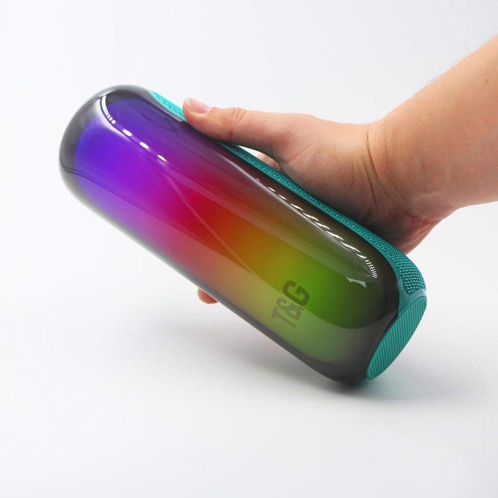 T&G TG-384 Mini Bærbar Bluetooth-kompatibel Højttaler RGB Lys Trådløs Musik Subwoofer Understøtter TF / USB-disk
