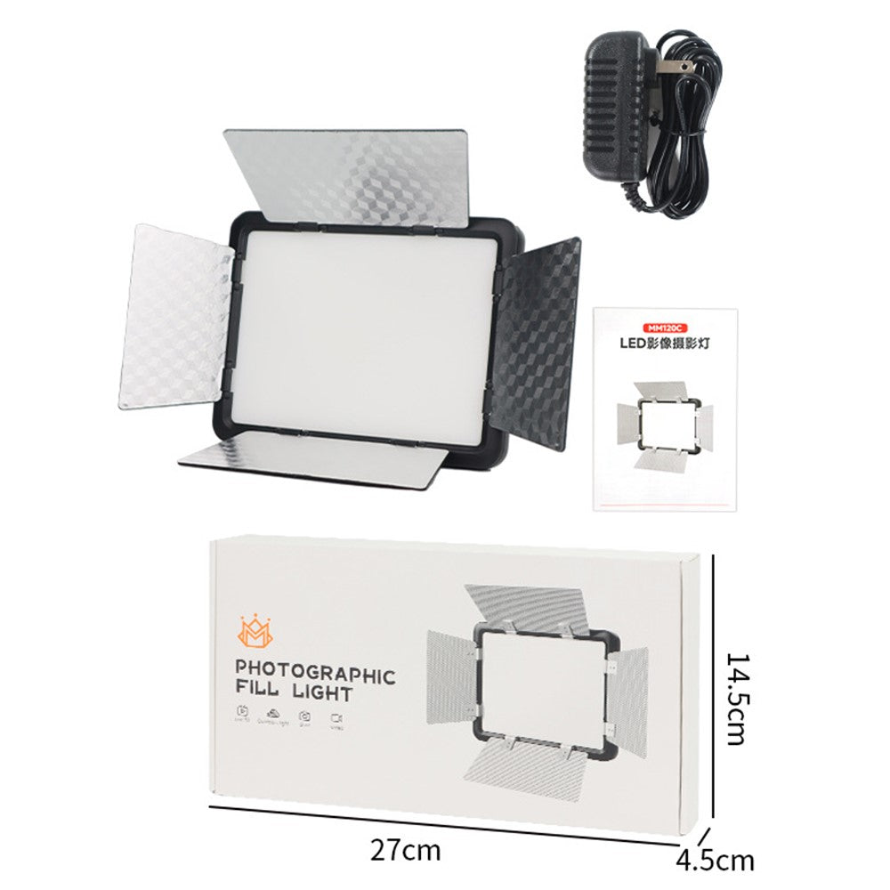MM120C Bærbart LED Videolyspanel til Studie Portræt Fotograferingsbelysning Dæmpbart Fyldlys ( Uden Batteri )