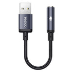 YESIDO YAU46 15 cm USB til 3,5 mm Plug and Play lydadapterkabel understøtter stemmeopkald