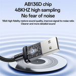 YESIDO YAU46 15 cm USB til 3,5 mm Plug and Play lydadapterkabel understøtter stemmeopkald
