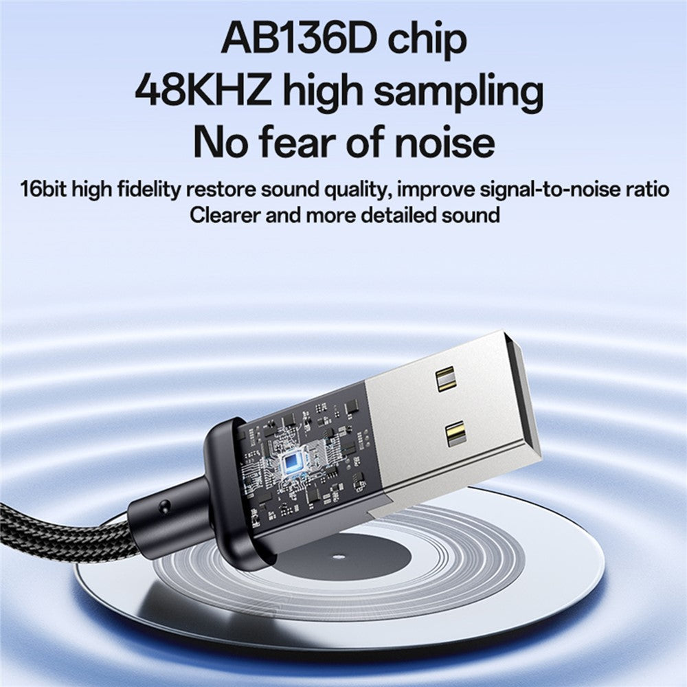 YESIDO YAU46 15 cm USB til 3,5 mm Plug and Play lydadapterkabel understøtter stemmeopkald