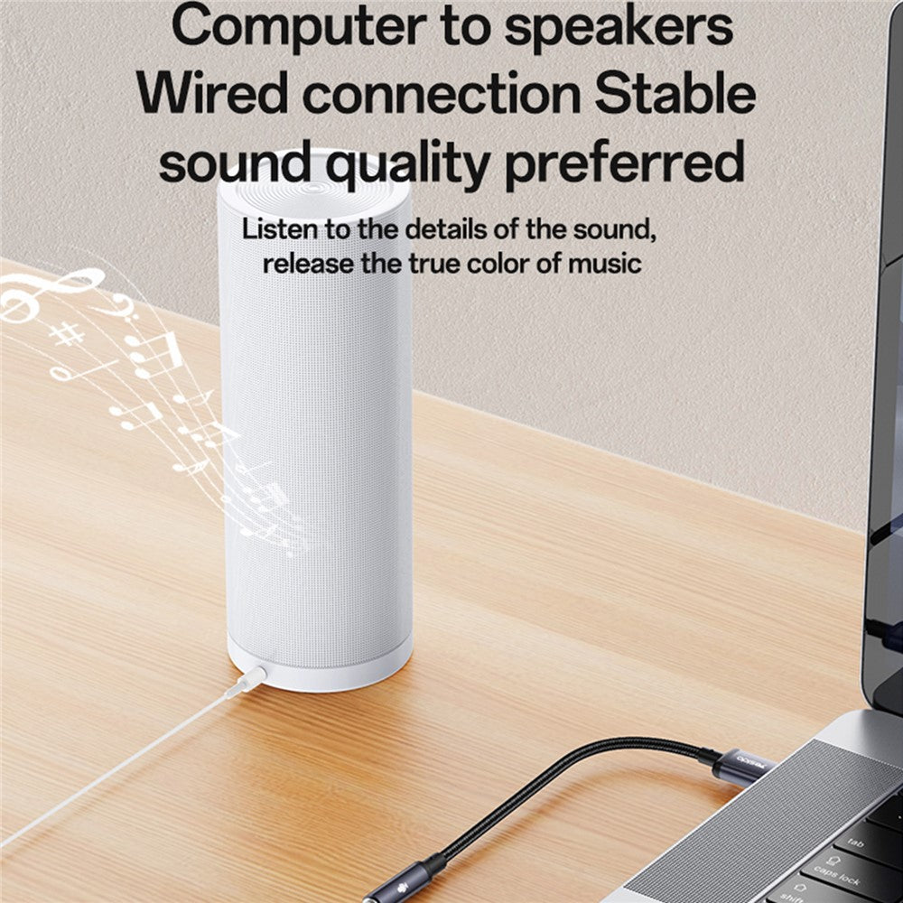 YESIDO YAU46 15 cm USB til 3,5 mm Plug and Play lydadapterkabel understøtter stemmeopkald