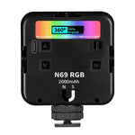 N69 Portable LED Video Light Stepless Dimming Mini RGB Photography Lamp for Vlogging / Phone Shooting